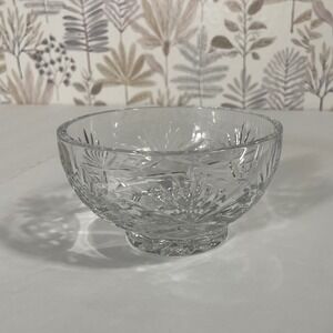 Rogaska Full Lead Crystal Bowl 4.5" Cut Glass Starburst Handmade in Yugoslavia